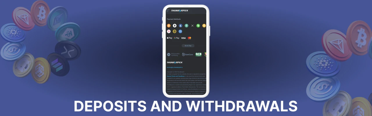 Deposits and withdrawals at thunderpick casino