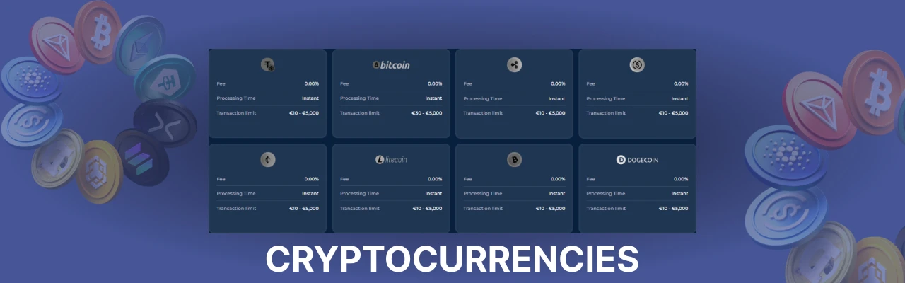 Cryptocurrencies at wazamba