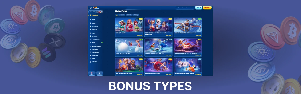 Sg casino bonus types